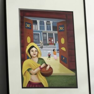 family: oil on canvas, handmade